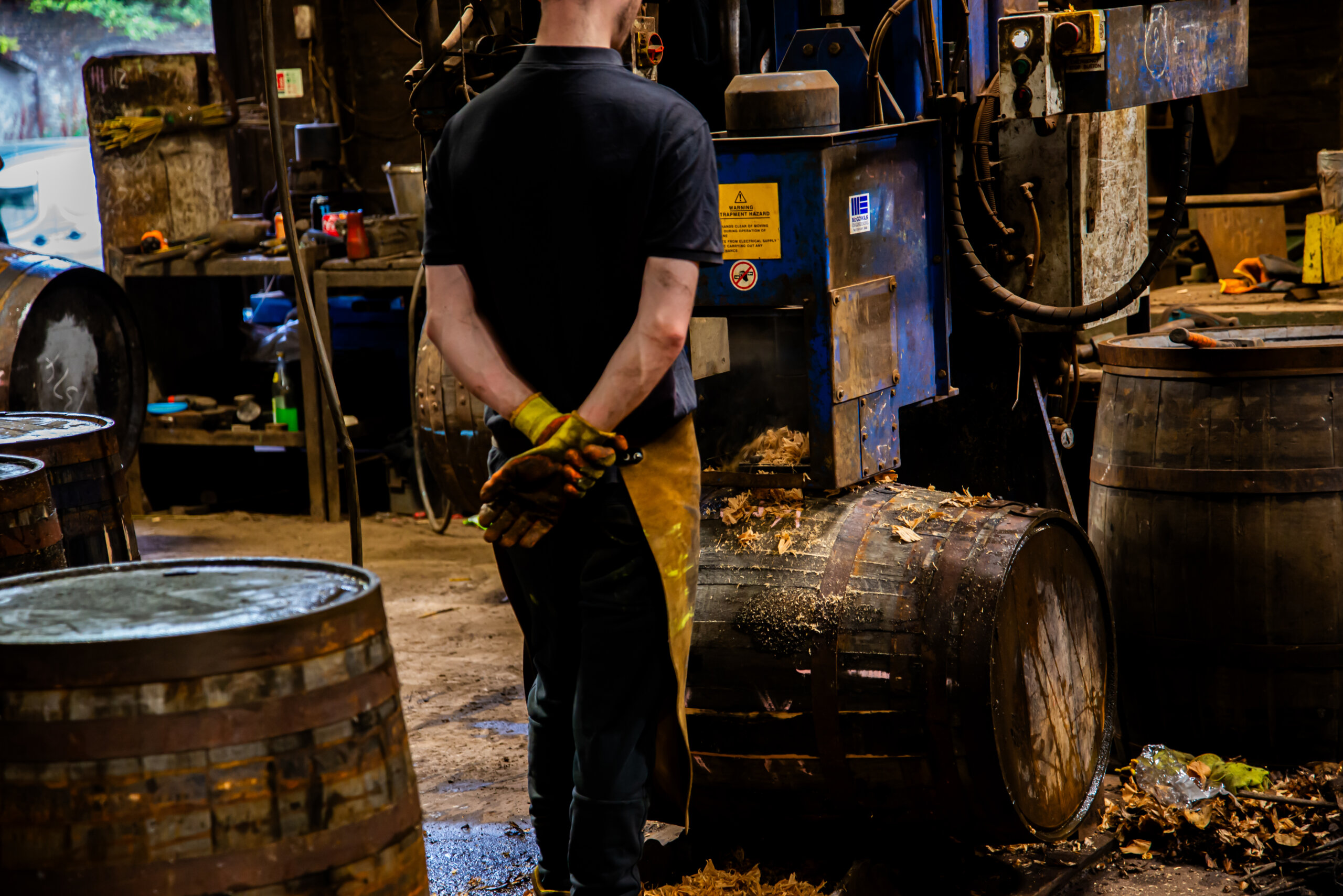 Smoothing the surface of the casks