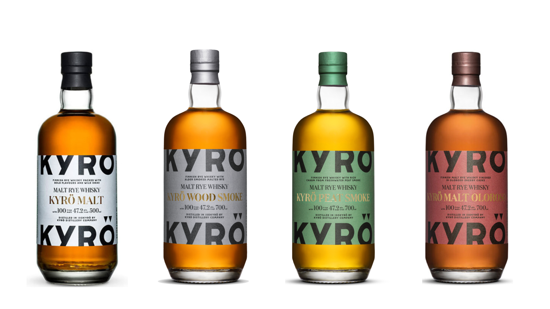 Kyrö Whiskies ― MALT, WOOD SMOKE, PEAT SMOKE, MALT OLOROSO